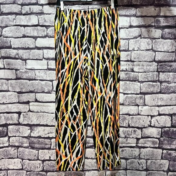 Bob Mackie Wearable Art Multicolored Flowy Pants Size LP - Picture 5 of 7